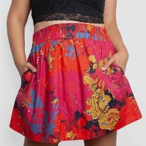 Emmelee for F.C. Colorful Floral Mini Skirt